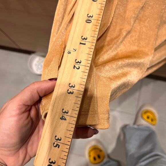 ZARA Light Brown Stretch Apricot Black Piped Open Front Side Slit Jacket Size S - Picture 8 of 9